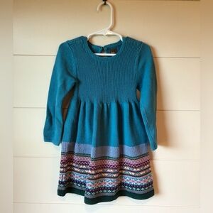 Tea Collection Fair Isle Sweater Dress Blue Girls 4T